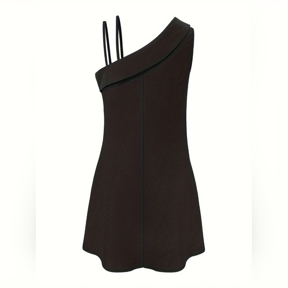 Asymmetrical Neck Sleeveless Mini Dress - Picture 5 of 7